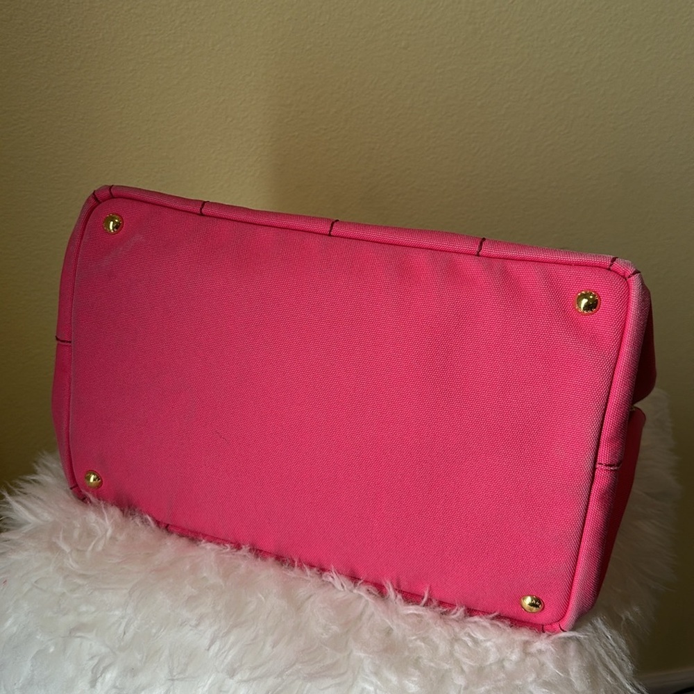 💯Authentic Prada Canapa Tote Pink  Bag🍀 - Picture 14 of 17
